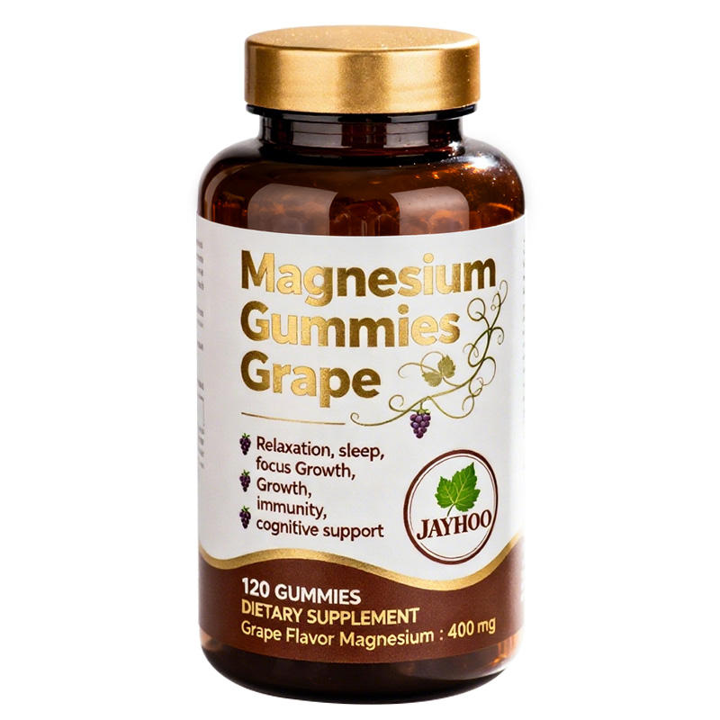 OEM/ODE High Absorption Grape Magnesium Gummies 400mg Promote Calmness and Stress Relief Support Deep, Restful Sleep.