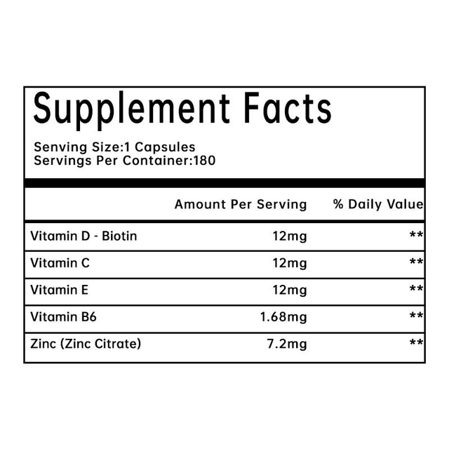 OEM Biotin Capsules 12,000 mcg Support Stronger Hair Growth and Beauty Supplement