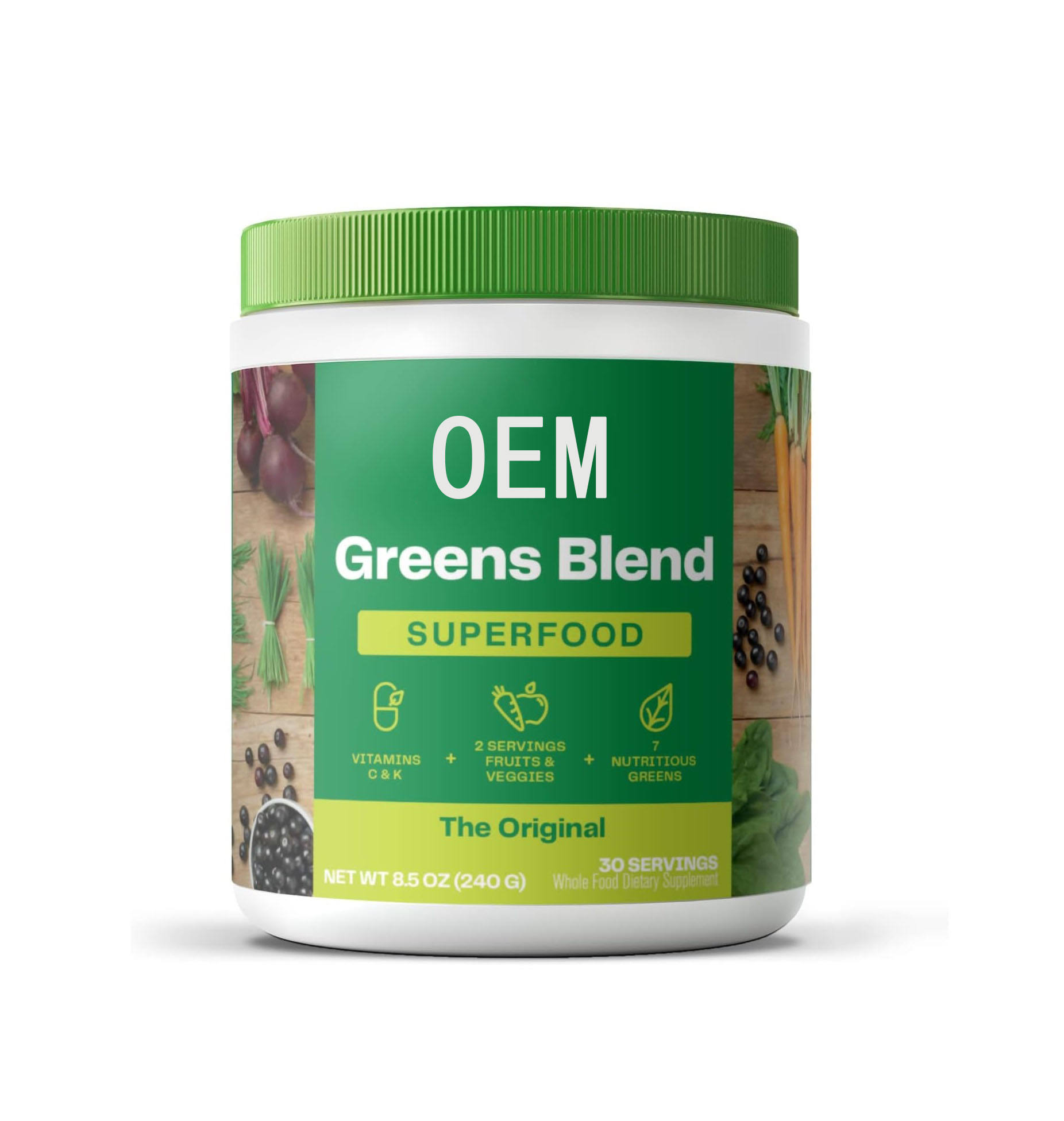 OEM Super Green Organic Food Multivitamin Powder Supplement for Adults Not for Pregnant Women