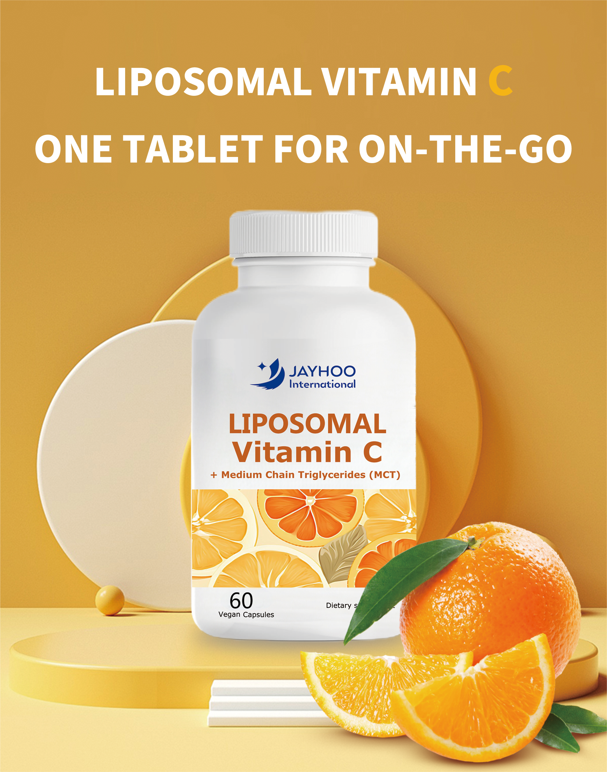 High Absorption 60-Count Immune System Support Supplement Liposomal Vitamin C Capsules