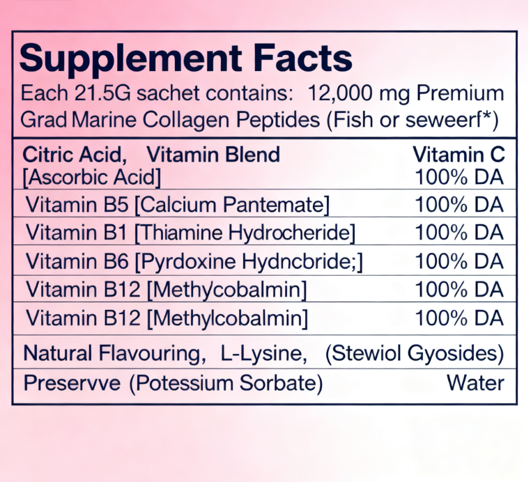 Women's Glowing Skin Beauty Oral Liquid Supplement with Cubilose Collagen Peptides Bone & Joint Support 21.5g for Adults