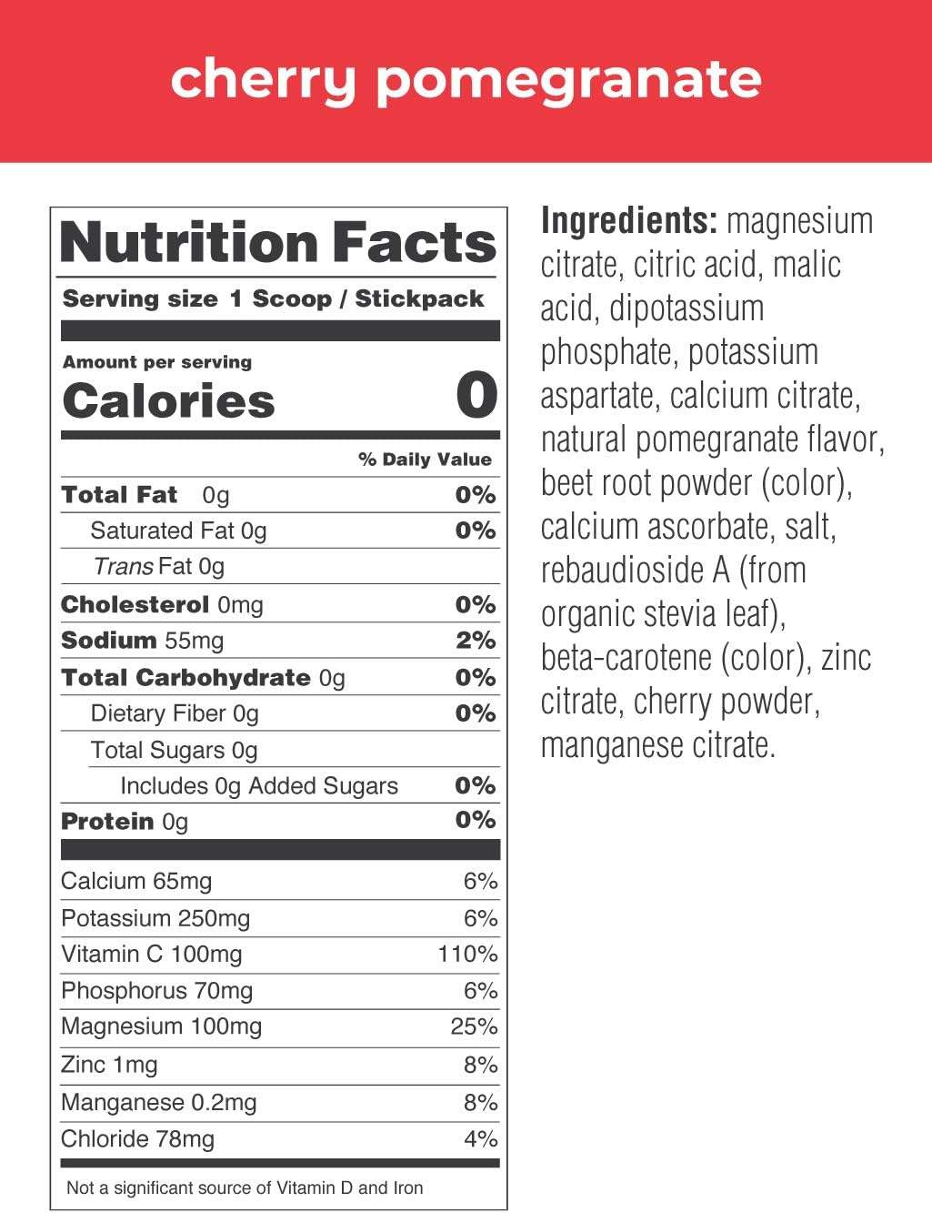 OEM Health Product Electrolyte Vitamin Drink Mix Supplement Powder Cherry Pomegranate Flavor 