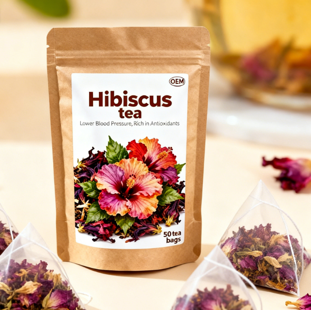 High Quality 100% Certified Organic Hibiscus Flowers Tea Bag Sleep Aid & Antioxidant Herbal Tea