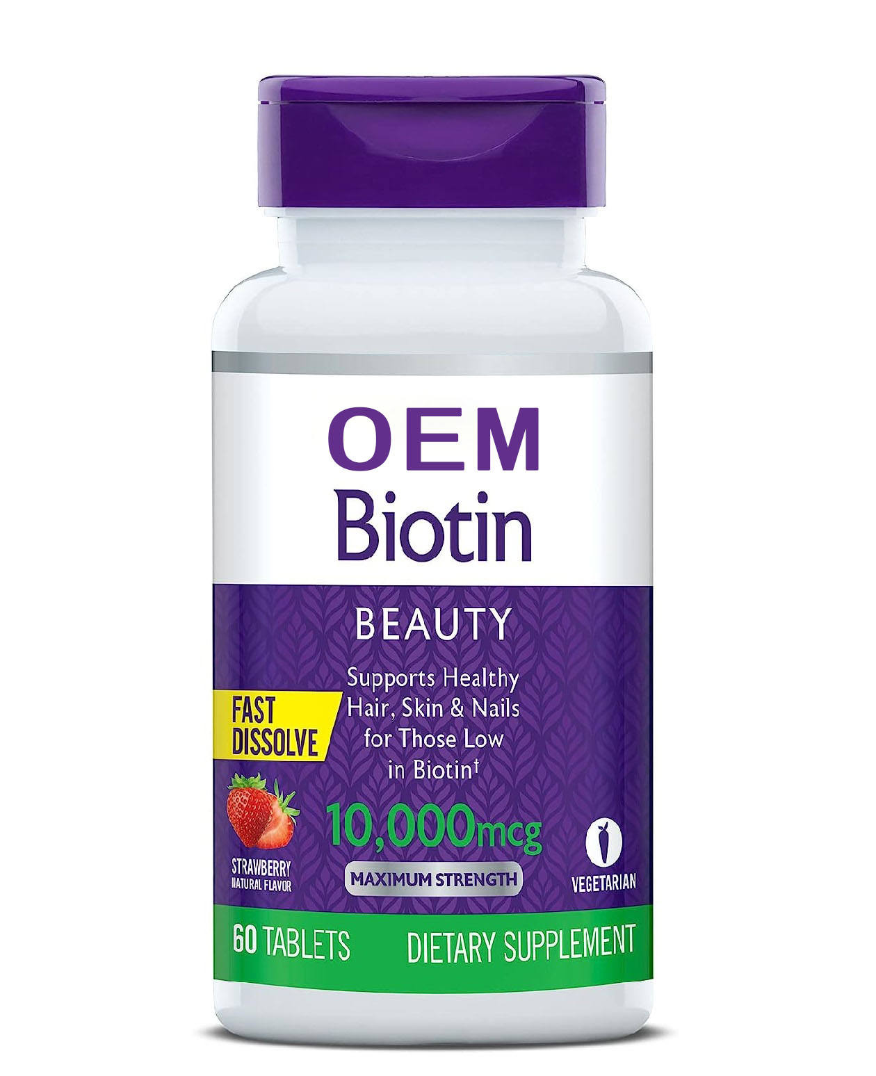 OEM Biotin Tablets 10000 Mcg Promote Healthy Hair Skin And Nails Support Energy Metabolism