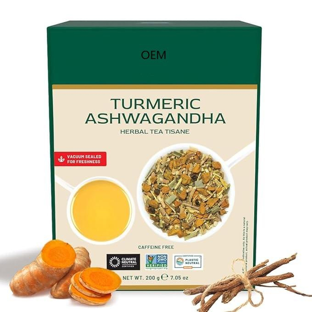 100% Organic Turmeric Root Blend Health Tea Caffeine Free Loose Tea Box