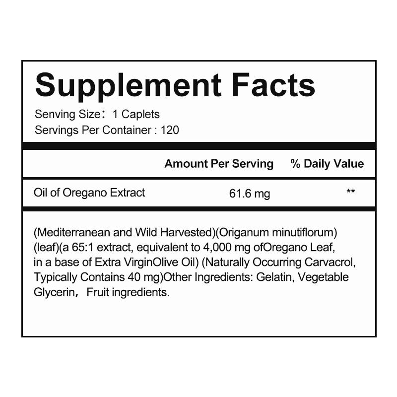 OEM/ODM Oregano Oil Coconut Softgels Natural Thymol Extract Supports Respiratory Health