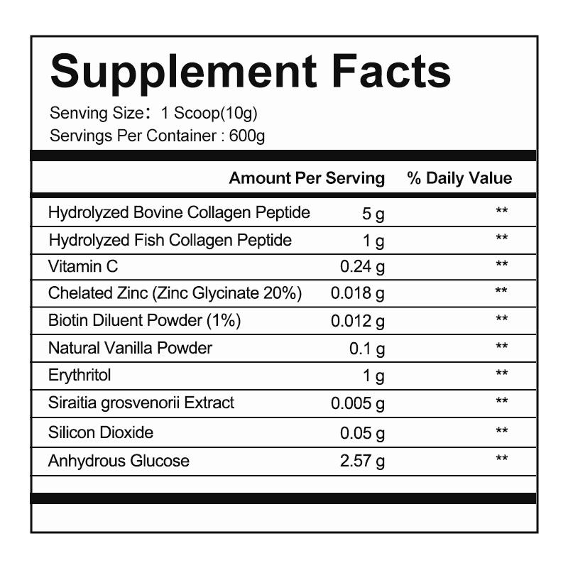 OEM/ODM Collagen Peptide Powder Hydrolyzed Type I & III Supports Skin Elasticity,Hair Growth & Joint Health