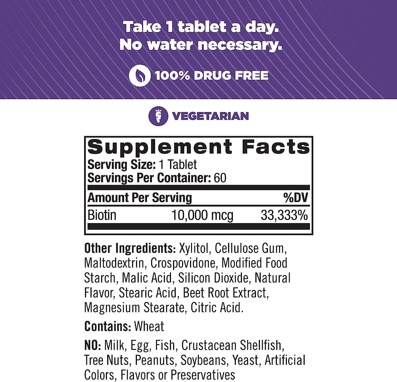 OEM Biotin Tablets 10000 Mcg Promote Healthy Hair Skin And Nails Support Energy Metabolism