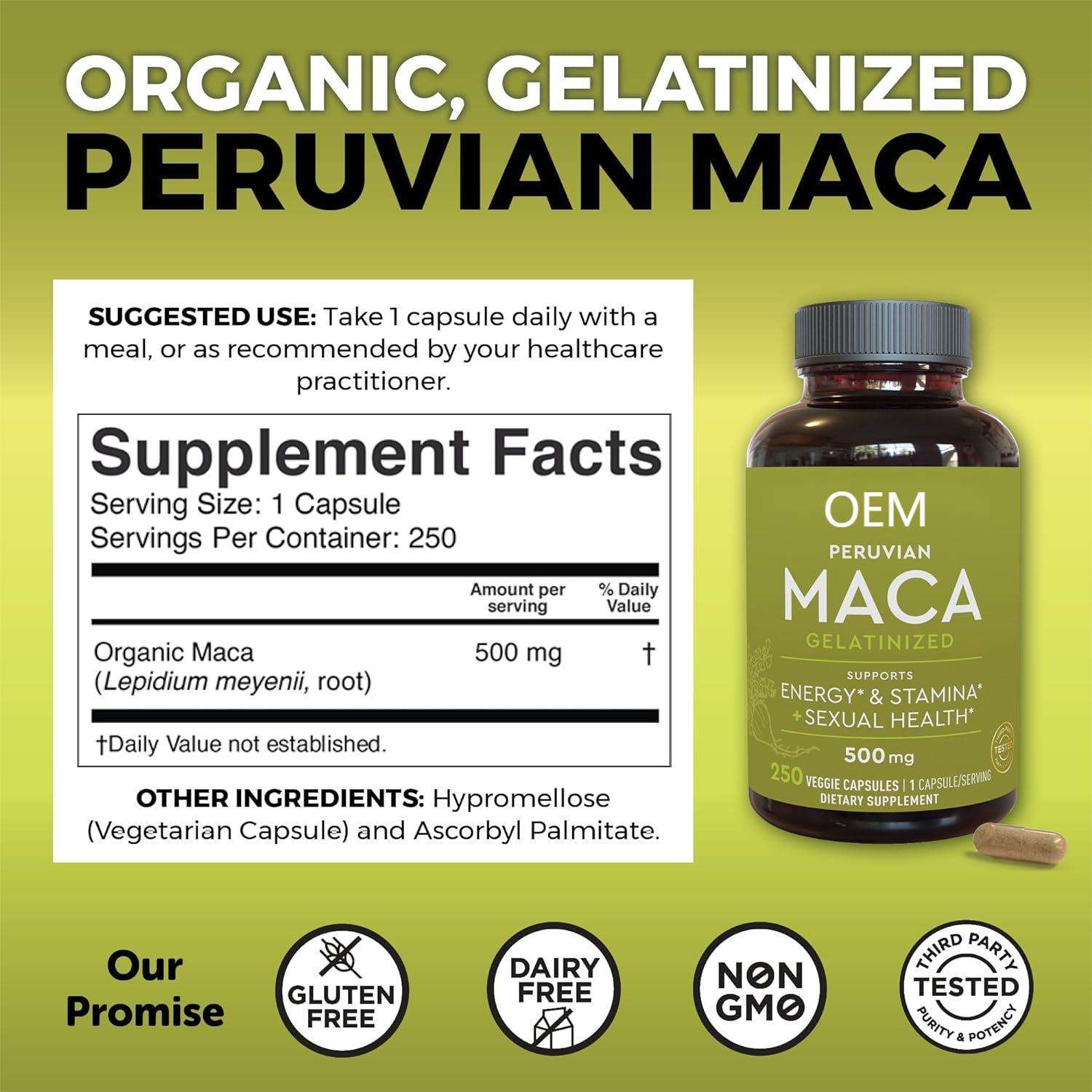 OEM Organic Maca Powder Gelatinization Enhanced Bioavailability Non-GMO Gluten-Free for Teenagers And Pregnant Women