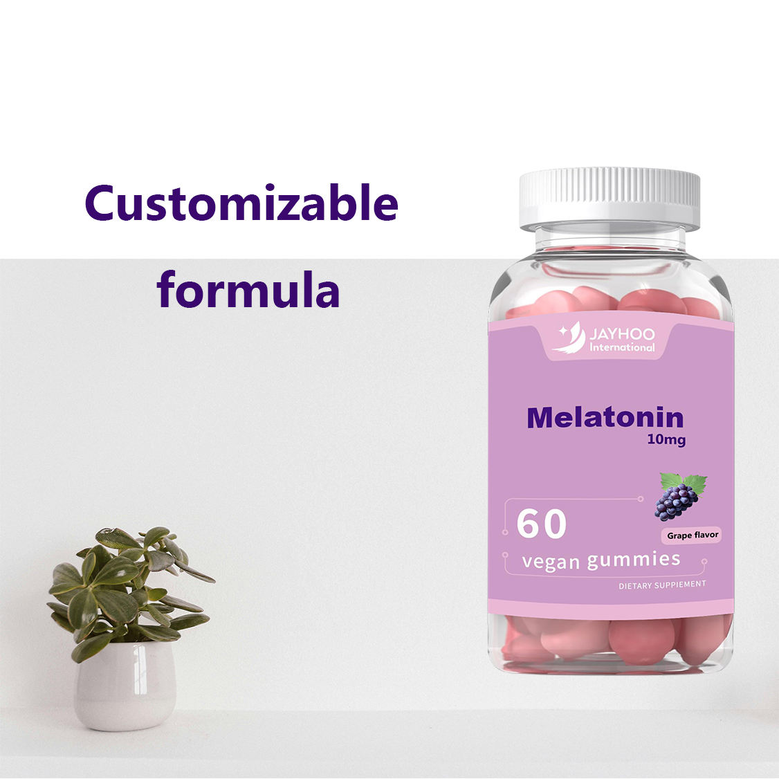 OEM 60 Vegan Gummies 10mg Melatonin Natural Grape Flavored Sleep Aid for Faster Fall Asleep for Adults
