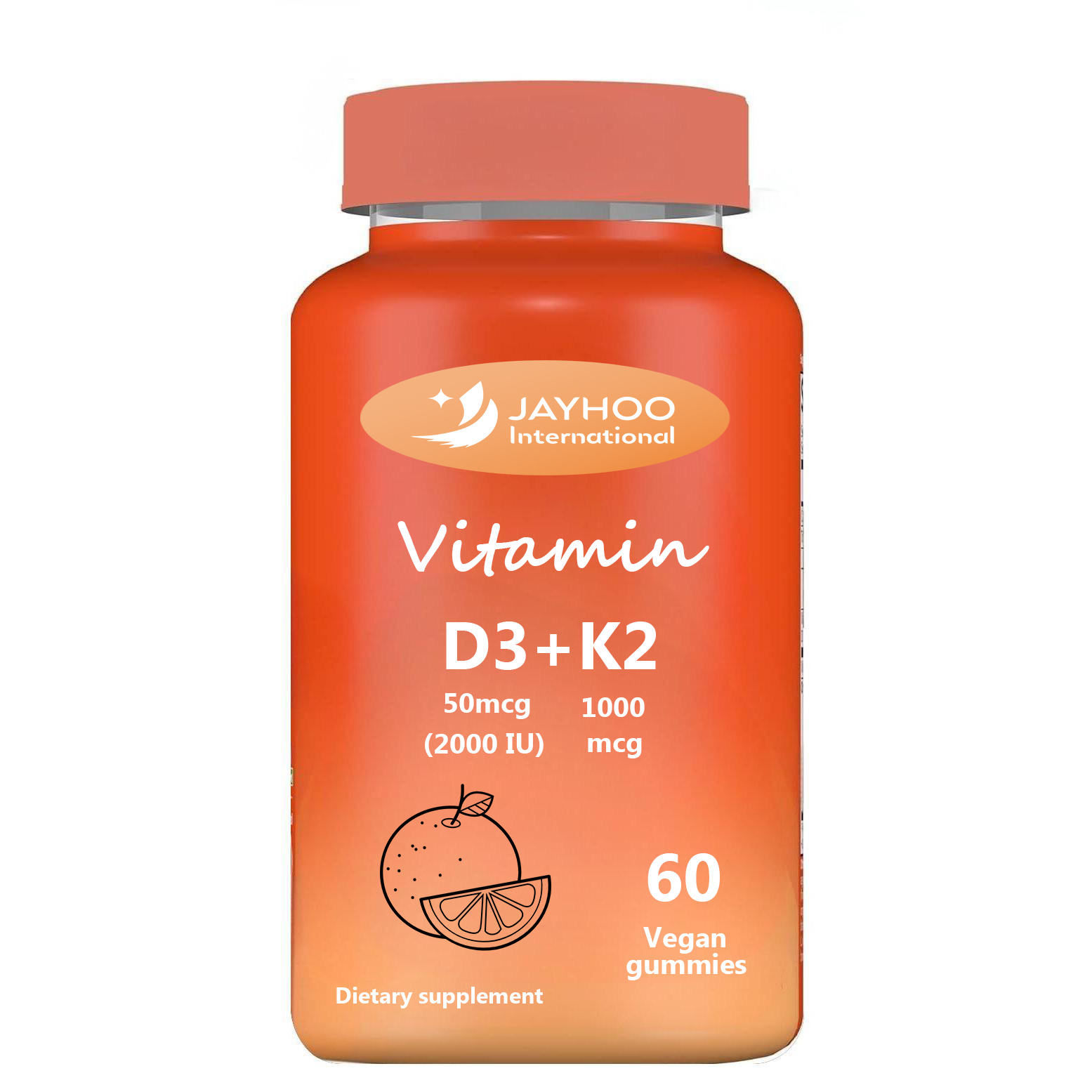 Non-GMO Vitamin D3 and K2 Vegan Gummies with Vitamins and Minerals
