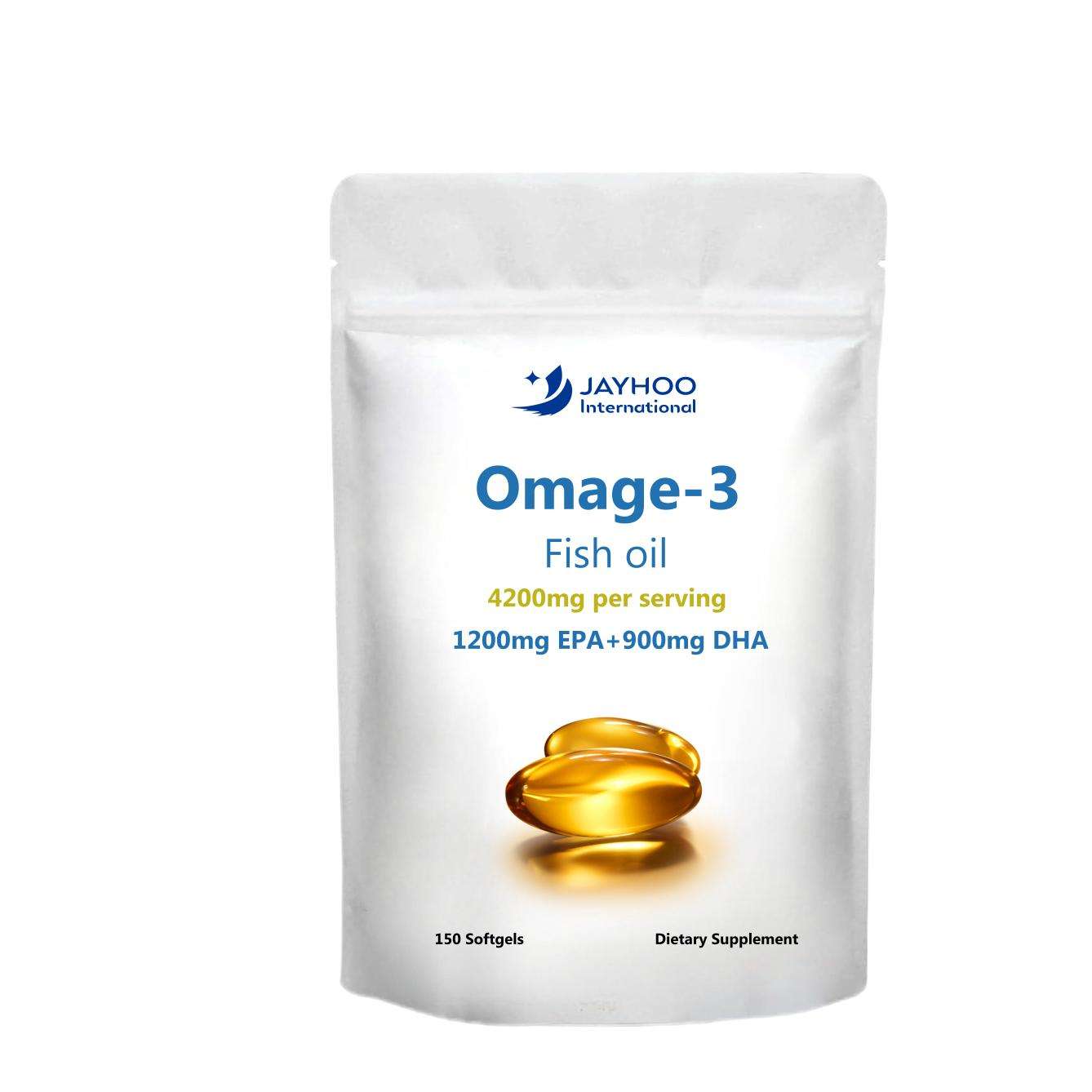 OEM/ODM Omega 3 Fish Oil 4200 mg Softgel Capsule Supplement Health Support for Brain Skin Bone for Adults
