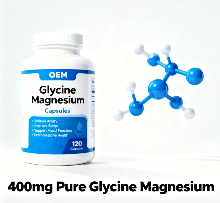Oem 120 Capsule Pack Nutritional Supplement Dietary Balance Helper Magnesium Glycinate for Restful Sleep