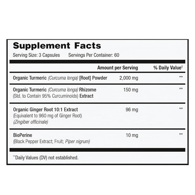 OEM Turmeric And Black Pepper Golden Blend, 180 Vegetarian Capsules, Supports Efficient Absorption