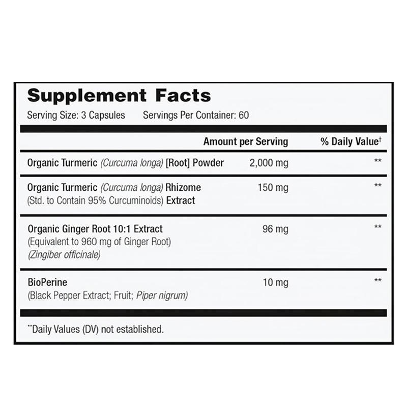 OEM Turmeric And Black Pepper Golden Blend, 180 Vegetarian Capsules, Supports Efficient Absorption