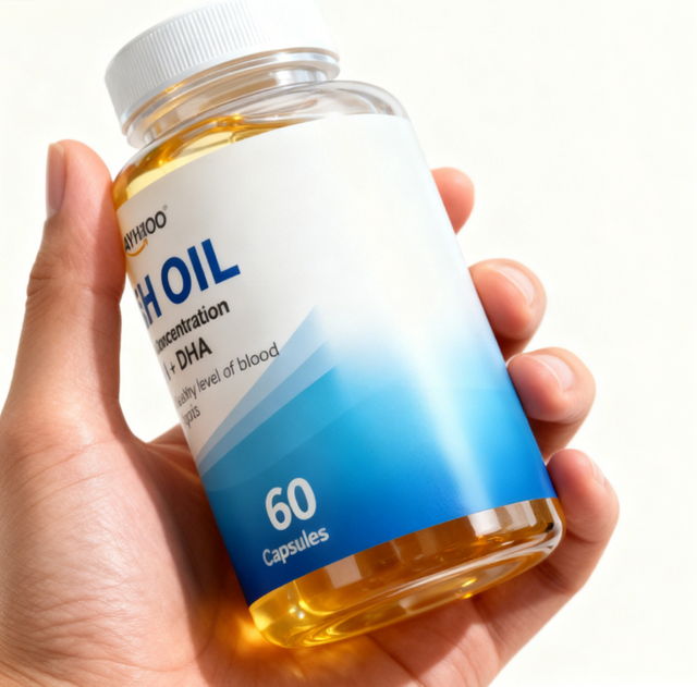 OEM/ODM 6000mg Fish Oil Softgels, containing EPA DHA Omega-3, Non-GMO, Suitable for Adults, Supports Brain and Blood Health