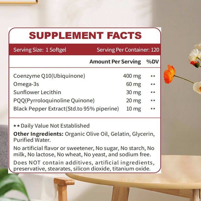 EOM/ODM Coenzyme Q10 Heart Health Soft Capsules Multi-Ingredient Formula for Blood Circulation