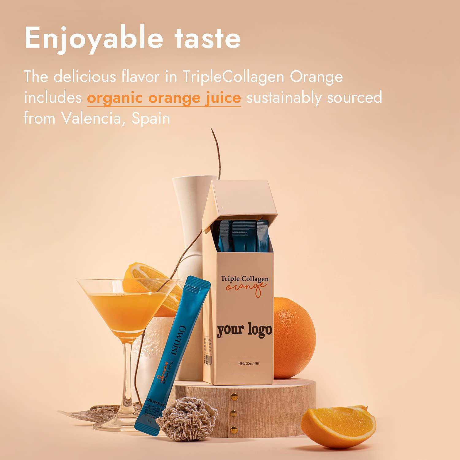 Vegetarian Orange-flavored Collagen Jelly Stick Supplement – Beauty and Whitening Triple Collagen
