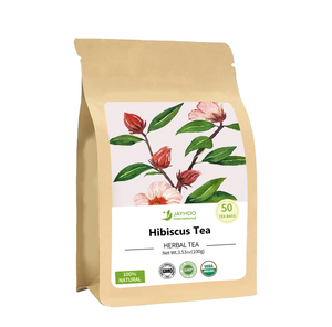 Organic Hibiscus Tea for Fat Burning, 50 Tea Bags, Pure Plant Ingredients, Corn Fiber