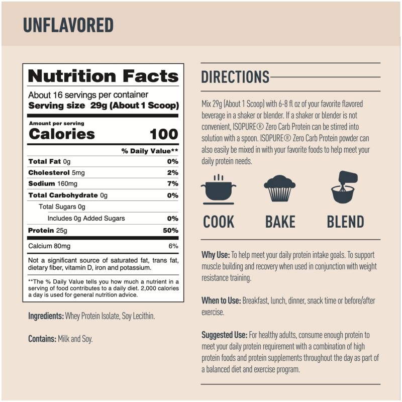 OEM Large Pack 25g/Scoop Keto and Immune Support Whey Protein Isolate Lactose-Free Post-Workout Recovery for Adults