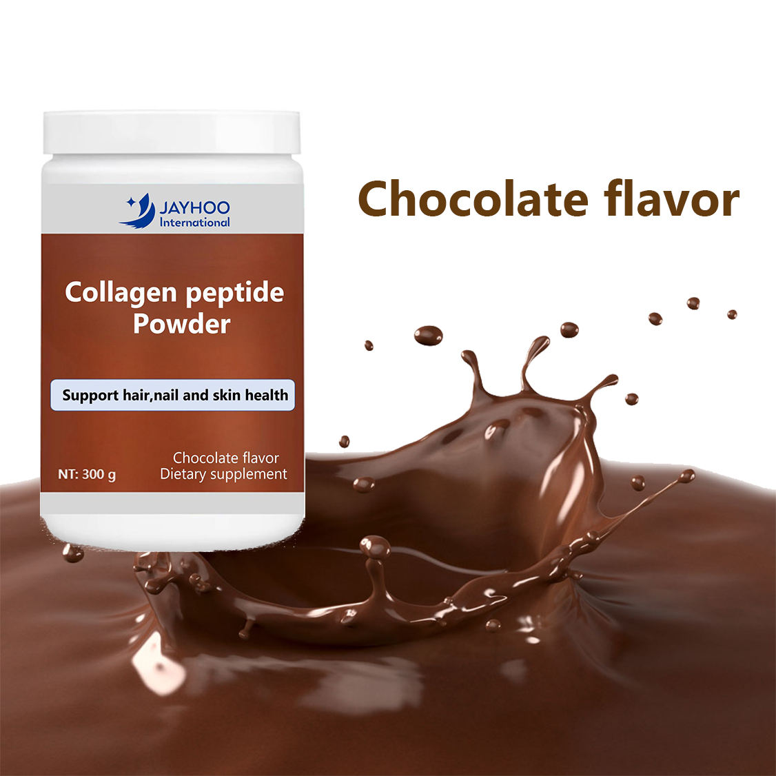 OEM/ODM PureGrass Hydrolyzed Beef Protein 300g Gluten-Free Collagen Peptides in Chocolate Non-GMO for Adults