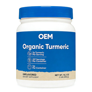 OEM Organic Turmeric Root Powder, Gluten-Free, Supports Bone Health, Non-GMO, 1 lb Bottle, Vegan-Friendly